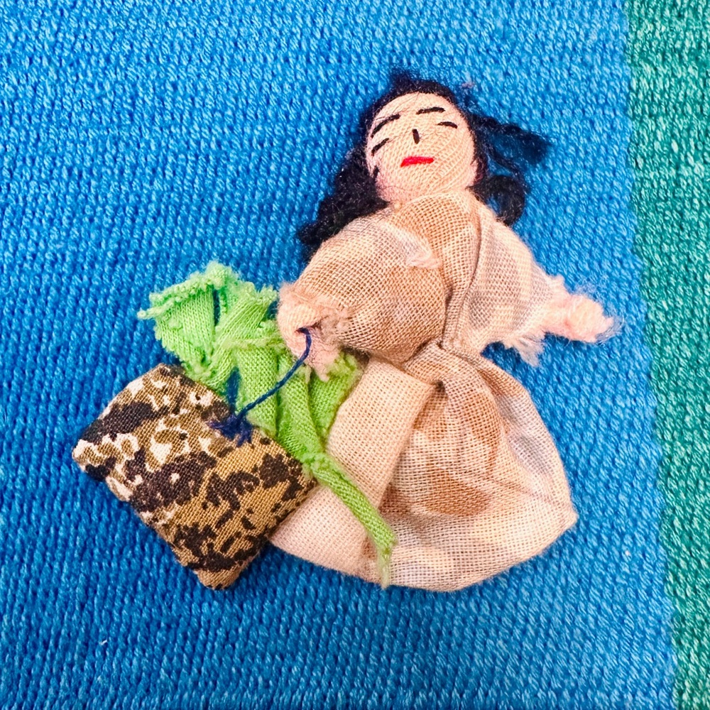 Woven Frame Purse - Embroidered Folk Art - South American?